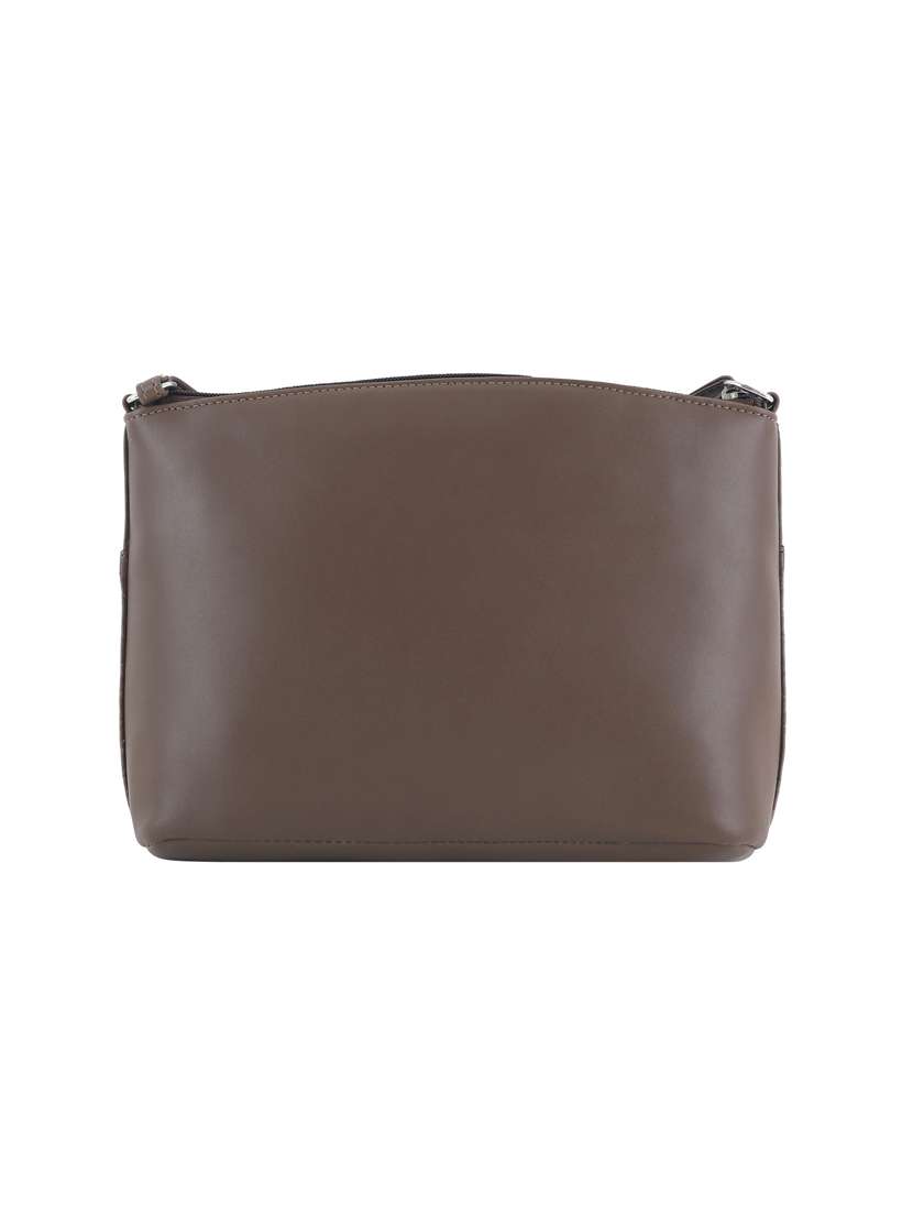 grey leatherette (pu) regular sling bag - 20004633 -  Standard Image - 1