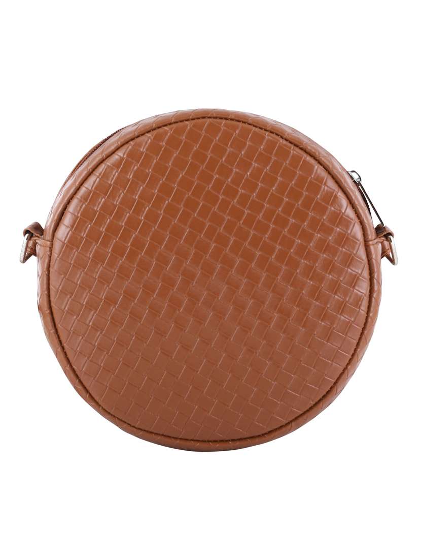 brown leatherette (pu) regular sling bag - 20004645 -  Standard Image - 1