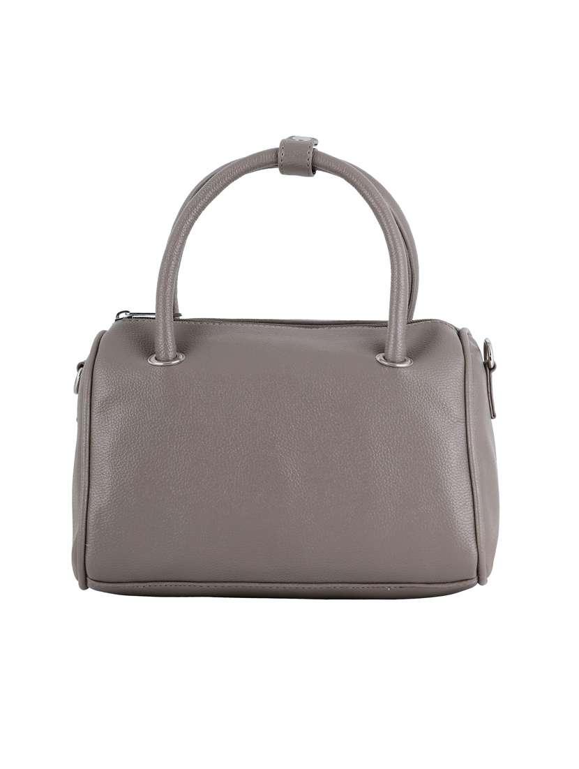 grey leatherette (pu) duffel handbag - 20004741 -  Standard Image - 1