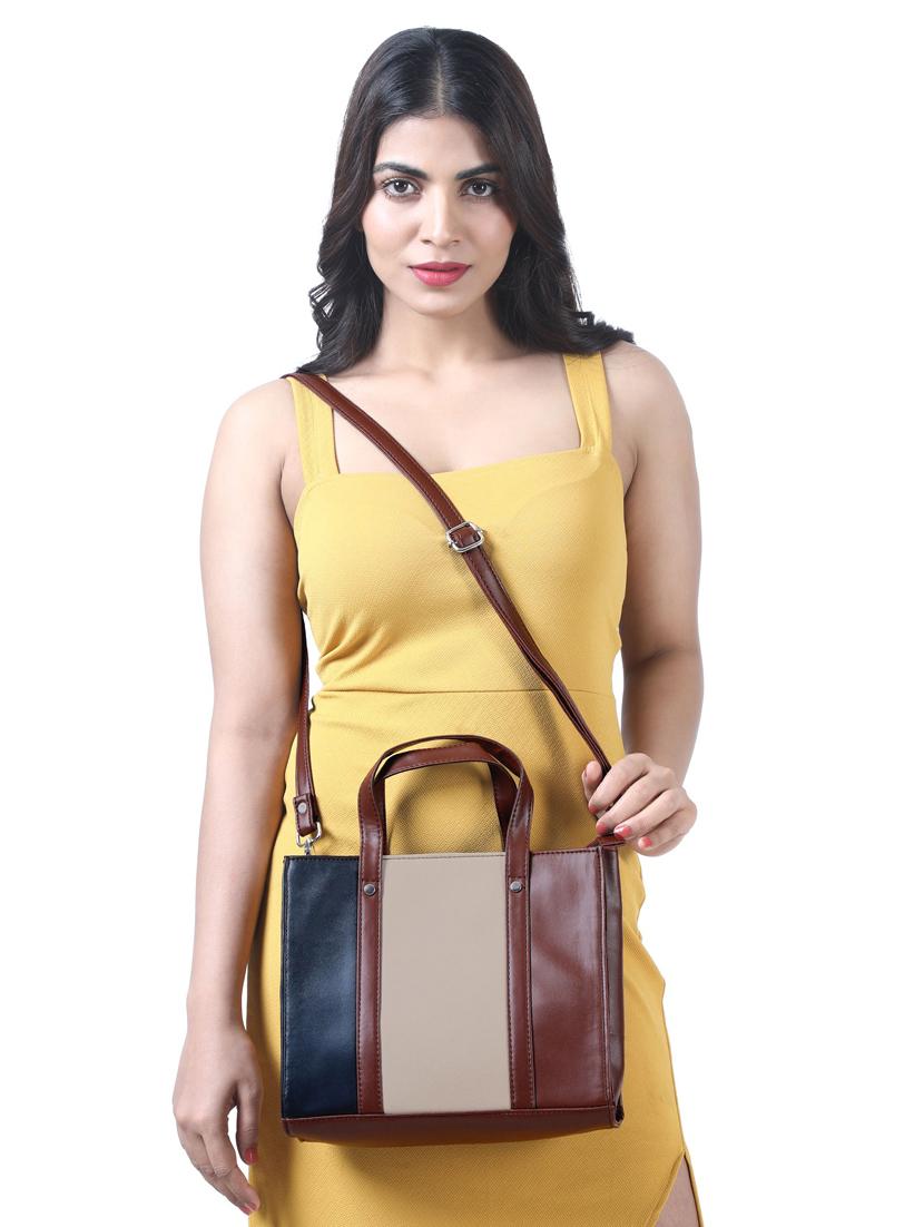 multi colored leatherette (pu) regular handbag - 20004814 - Standard Image - 4