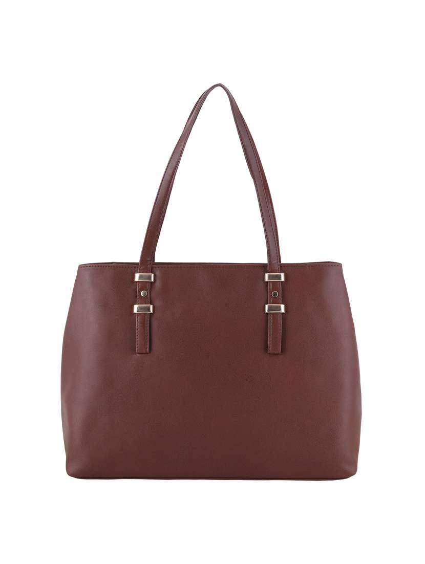 brown leatherette (pu) regular handbag - 20004845 - Standard Image - 1