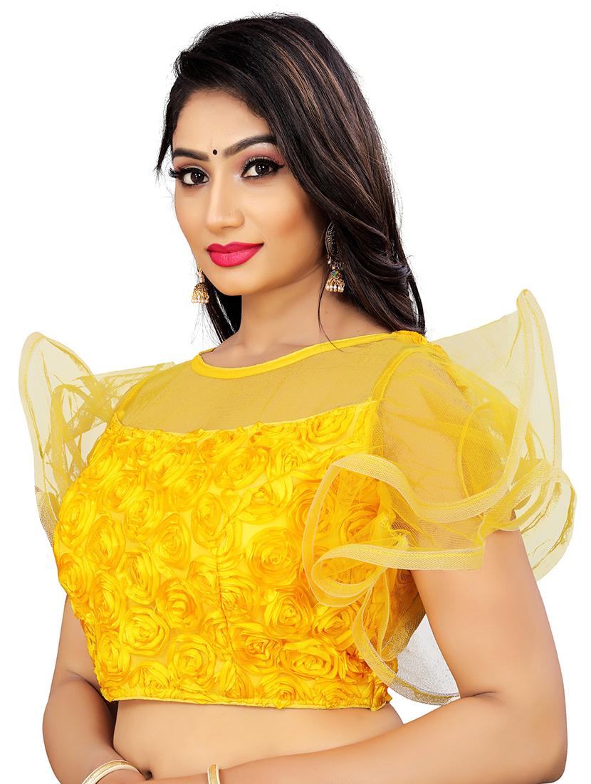 yellow bell sleeves regular blouse - 20005432 - Standard Image - 1