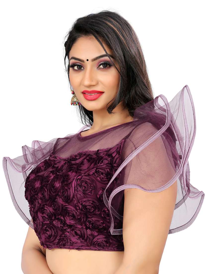 purple bell sleeves regular blouse - 20005433 -  Standard Image - 1