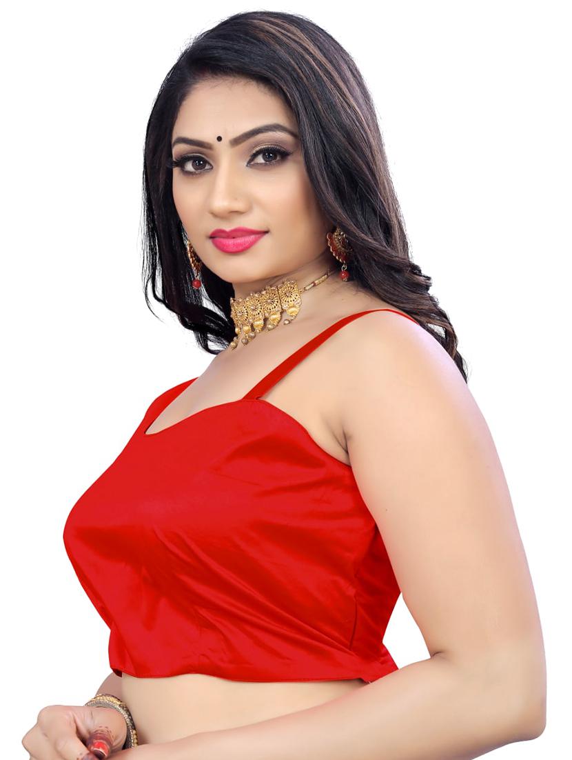 red stitched self design blouse - 20005510 - Standard Image - 1