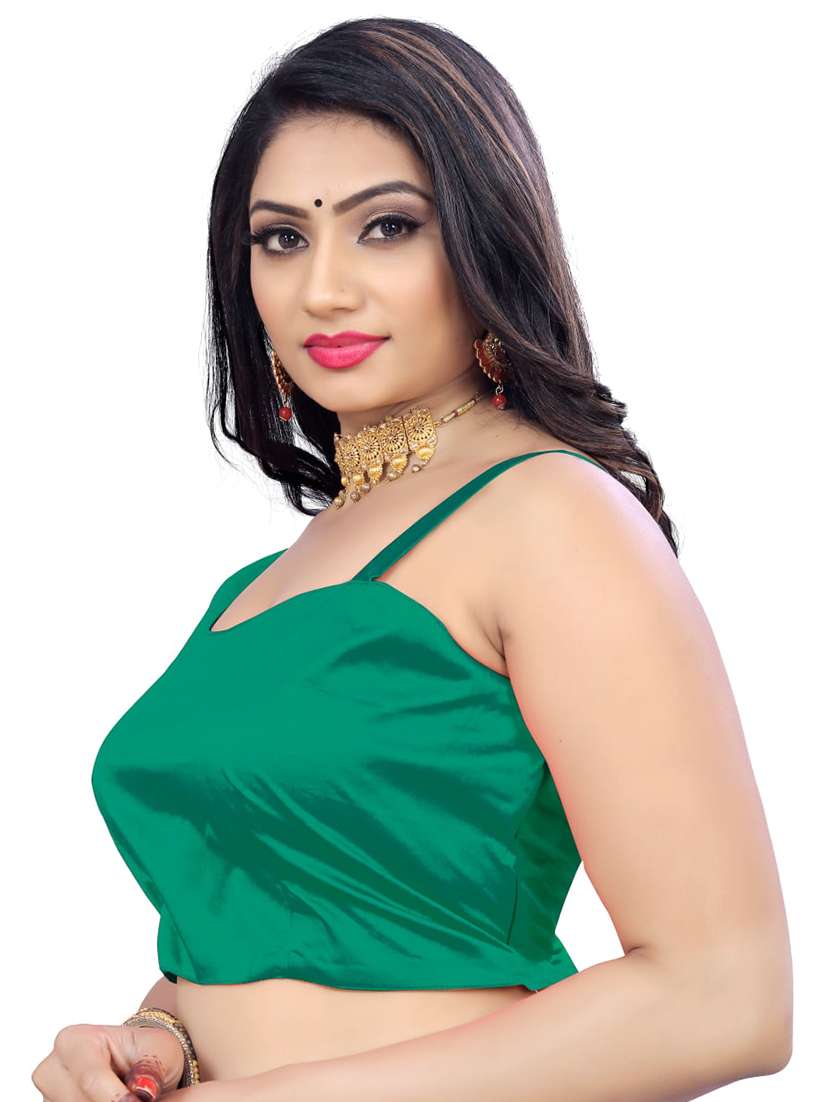 green solid sleeveless asymmteric neck blouse - 20005512 -  Standard Image - 1