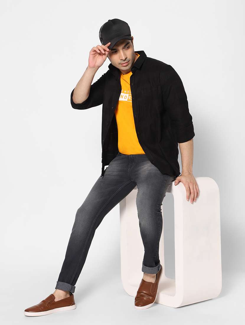 mens slim fit plain jeans - 20005533 -  Standard Image - 4