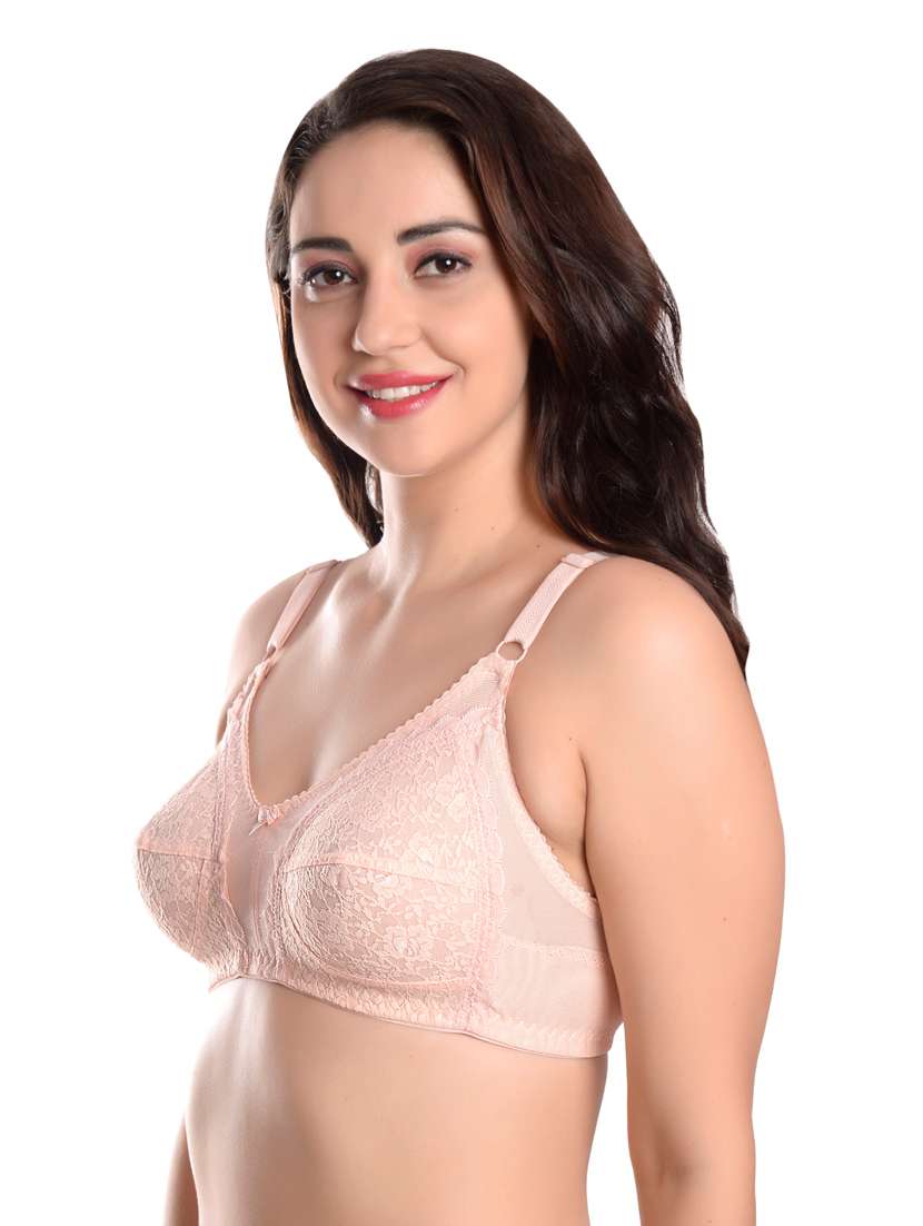 pink lace full coverage regular bra - 20005654 -  Standard Image - 1