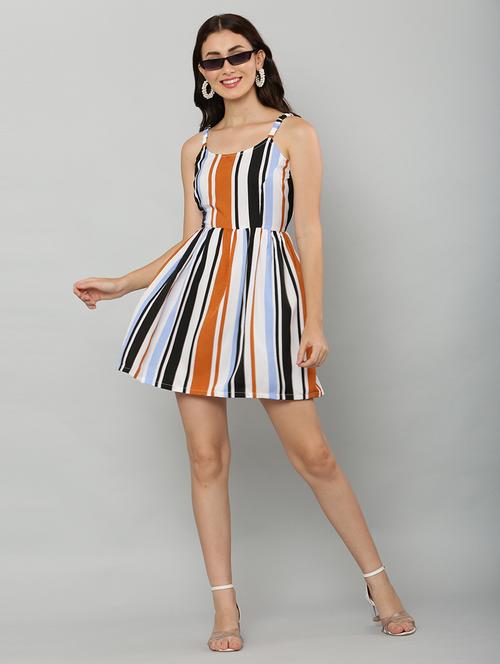 women's fit & flare striped dress - 20007225 -  Standard Image - 0