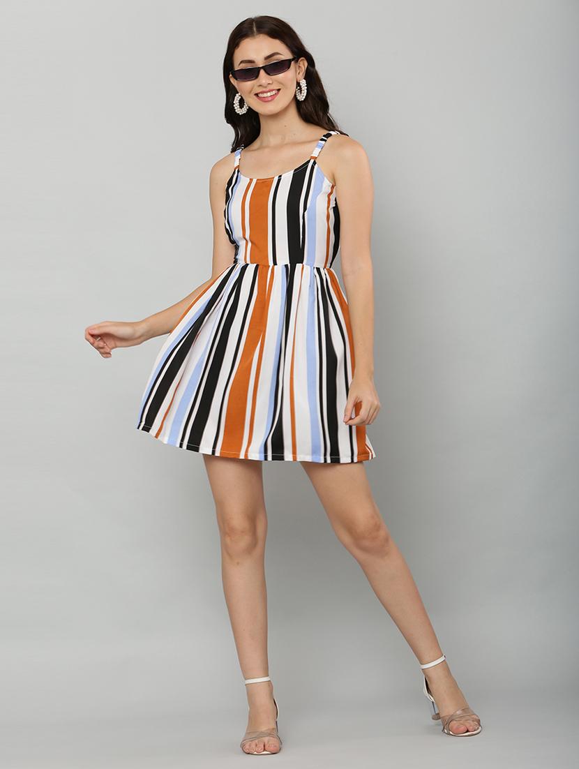women's fit & flare striped dress - 20007225 -  Zoom Image - 0