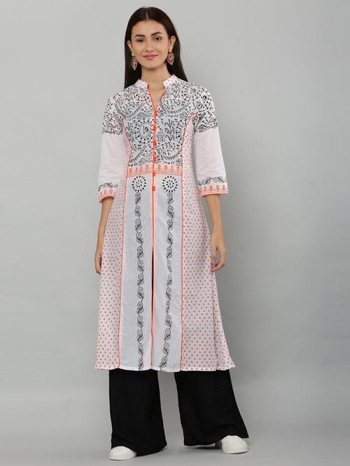 women's front slit kurta - 20007348 - Standard Image - 0