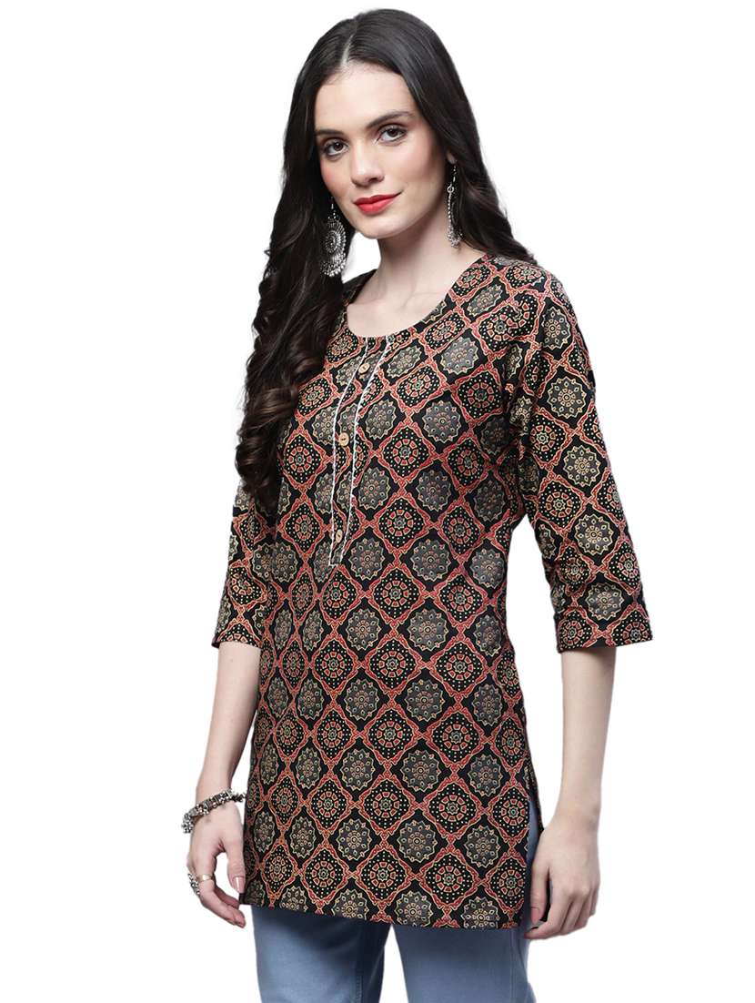 women printed cotton short kurti - 20007361 -  Standard Image - 1