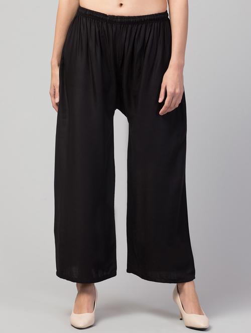 black rayon palazzos - 20007366 - Standard Image - 0