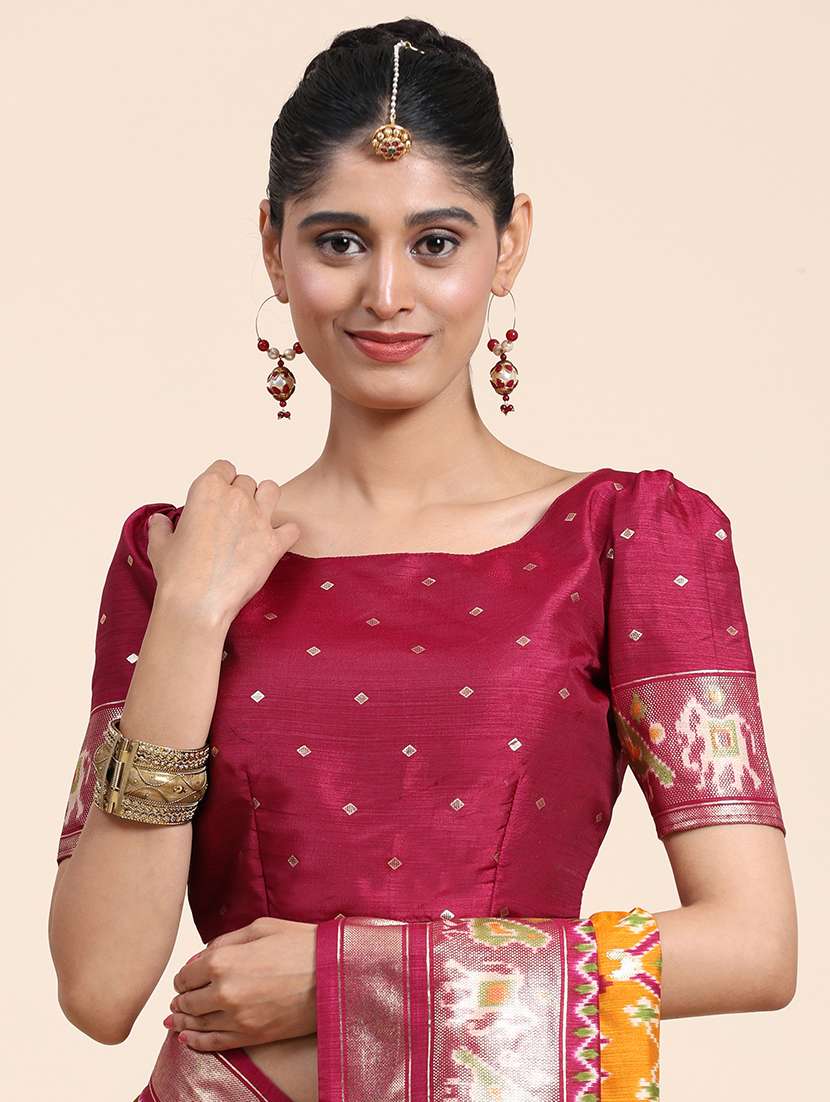 women's self design mustard colored saree with blouse - 20007400 - Standard Image - 4