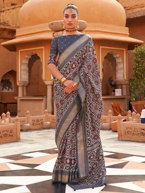 women's self design grey colored saree with blouse - 20007422 -  Standard Image - 0