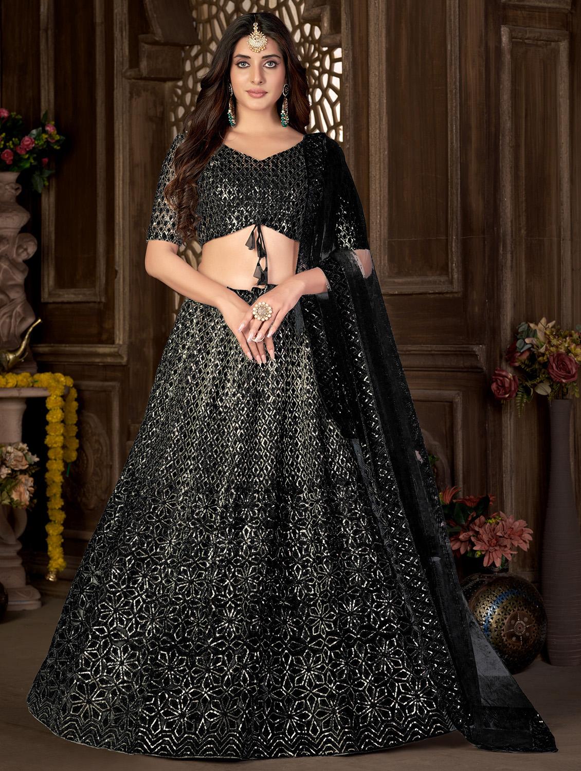 embroidered flared lehenga choli with dupatta - 20007529 - Zoom Image - 0