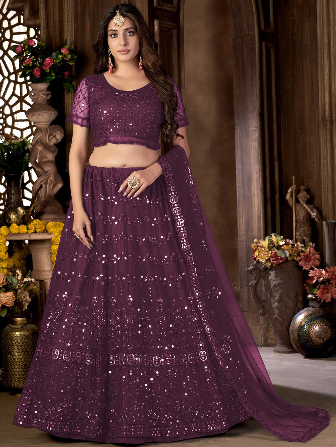 embroidered flared lehenga choli with dupatta - 20007532 -  Zoom Image - 0