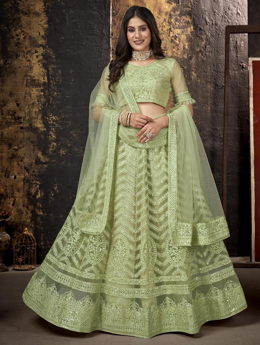 embroidered flared lehenga choli with dupatta - 20007536 - Zoom Image - 0