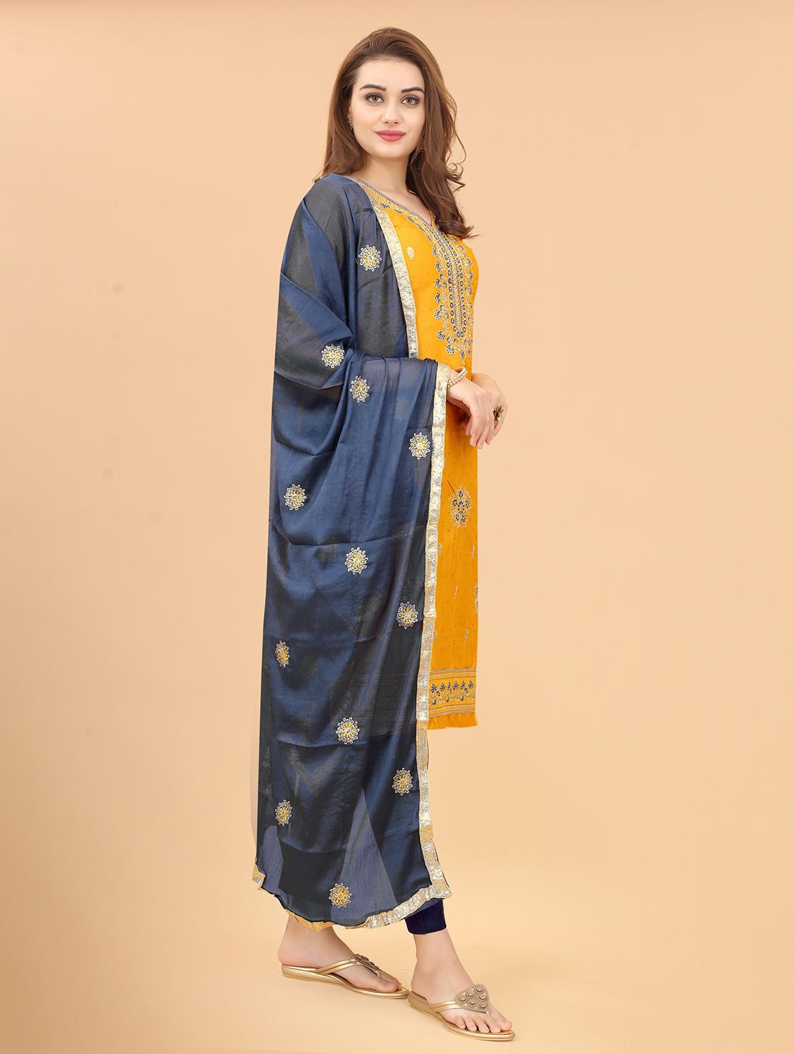 embroidered kurta pant with dupatta set - 20007796 -  Standard Image - 1