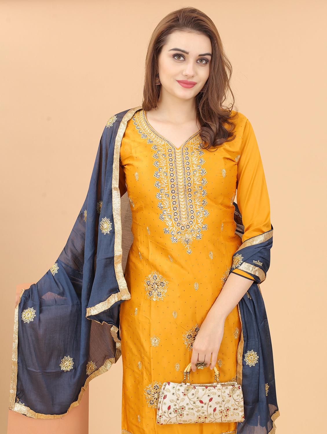 embroidered kurta pant with dupatta set - 20007796 - Standard Image - 4