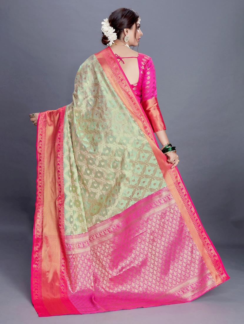 self desigh kanjivaram saree with blouse - 20007977 -  Standard Image - 1
