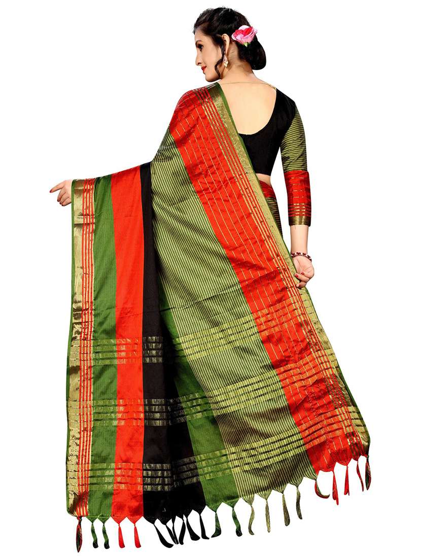 light green cotton silk maheshwari saree with blouse - 20008002 -  Standard Image - 1