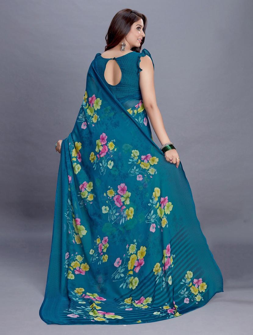 floral printed saree with blouse - 20008182 -  Standard Image - 1