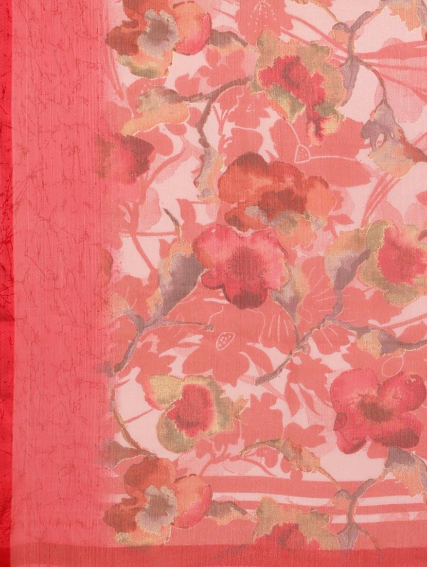 floral printed saree with blouse - 20008192 - Standard Image - 4