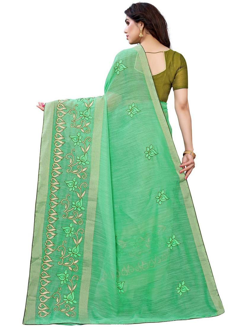 light green printed saree - 20008198 - Standard Image - 1