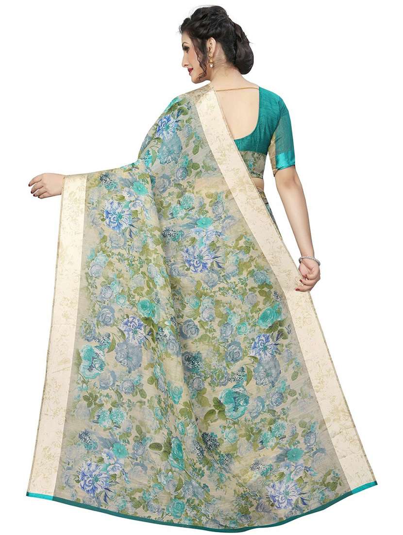 multi color floral printed woven saree with blouse - 20008211 -  Standard Image - 1