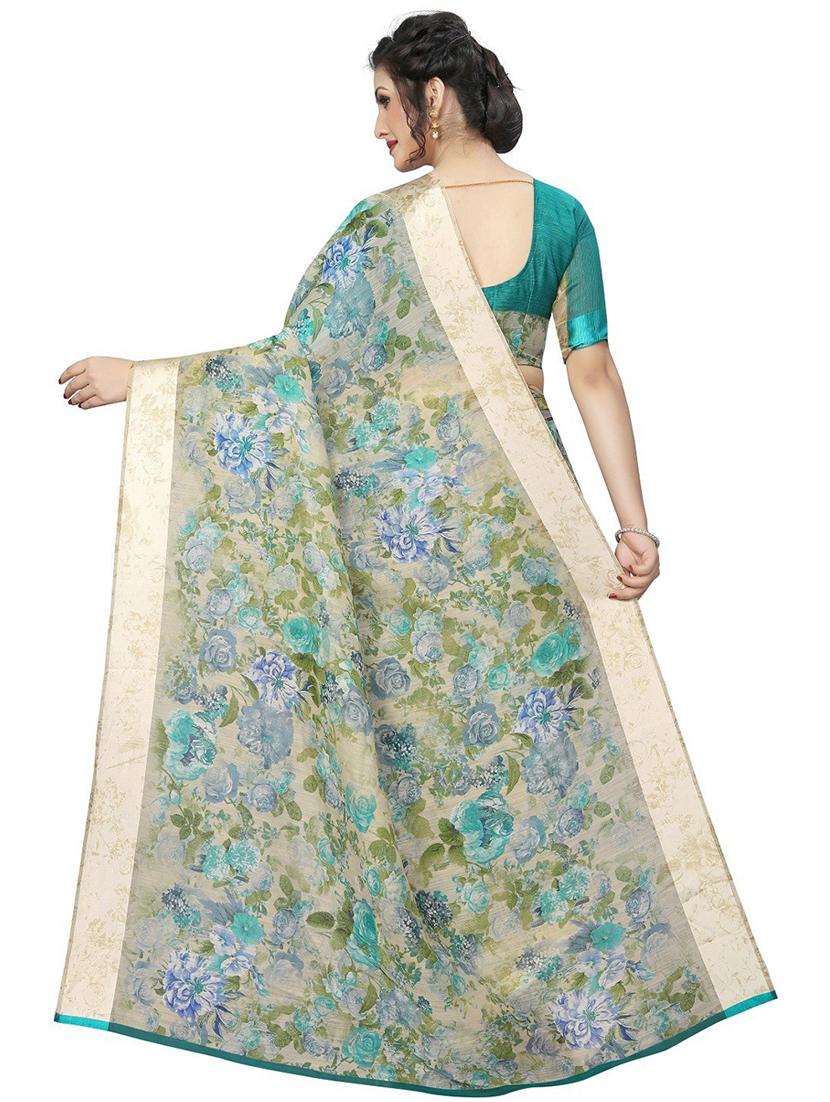 multi color floral printed woven saree with blouse - 20008215 - Standard Image - 1