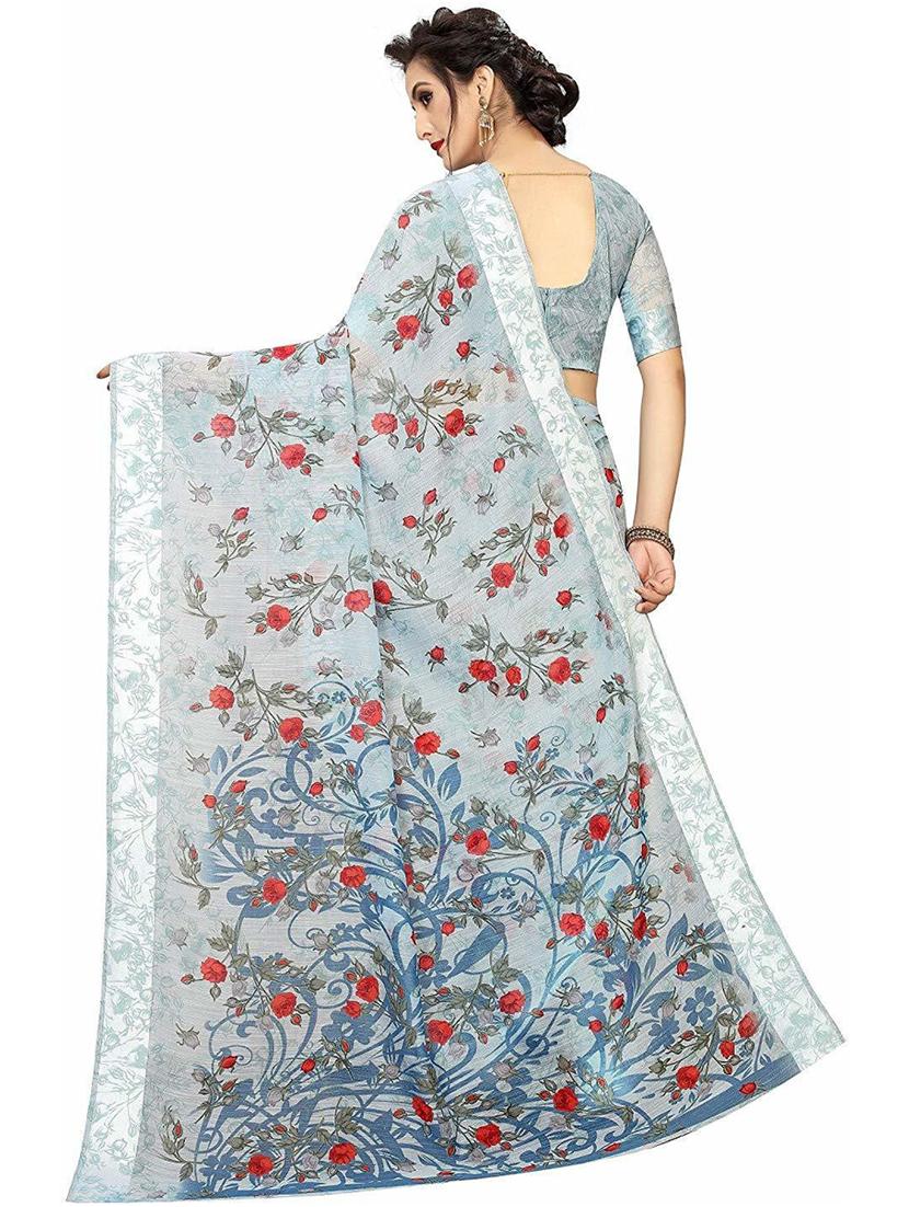 printed saree with blouse piece - 20008258 -  Standard Image - 1