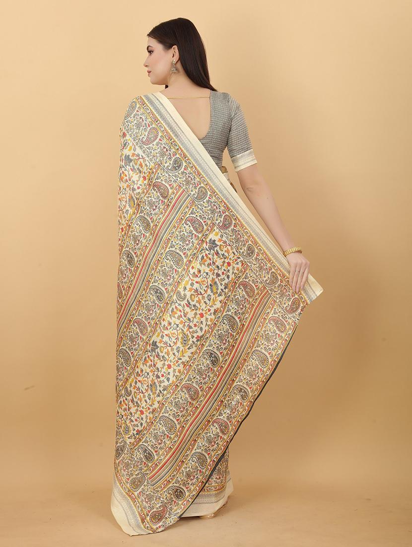 beige art silk saree with blouse - 20008316 - Standard Image - 1