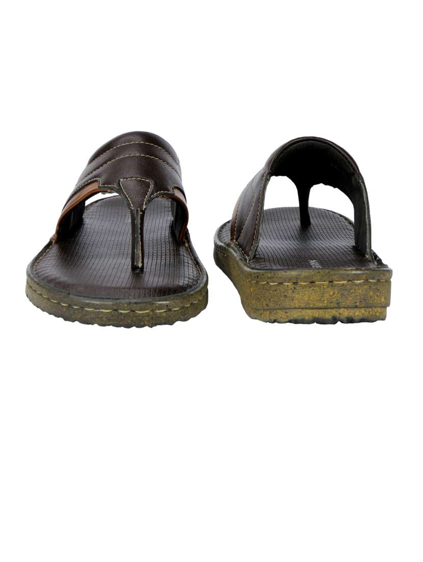 brown synthetic & mesh toe separator slippers - 20008657 - Standard Image - 4