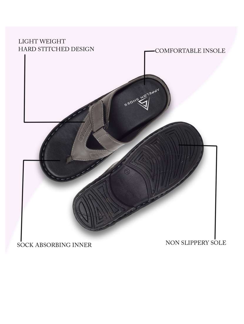 yellow pu toe separator slippers - 20008697 -  Standard Image - 4