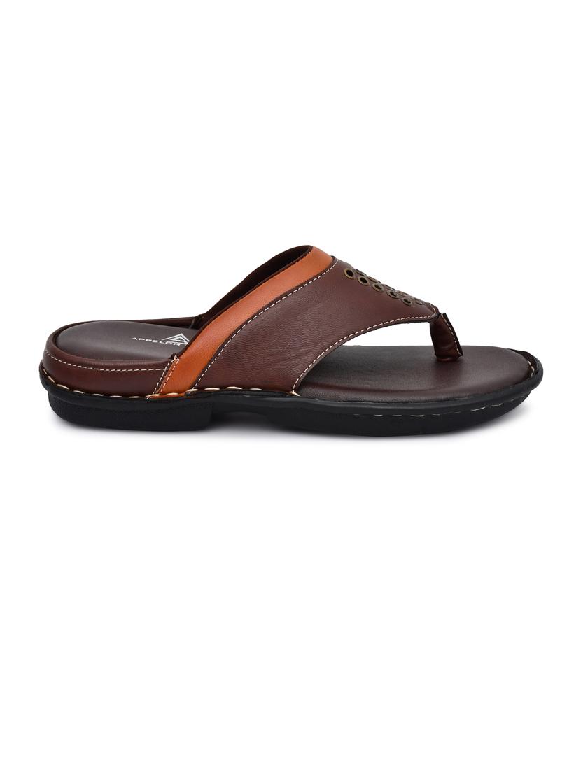 brown pu toe separator slippers - 20008700 -  Standard Image - 1