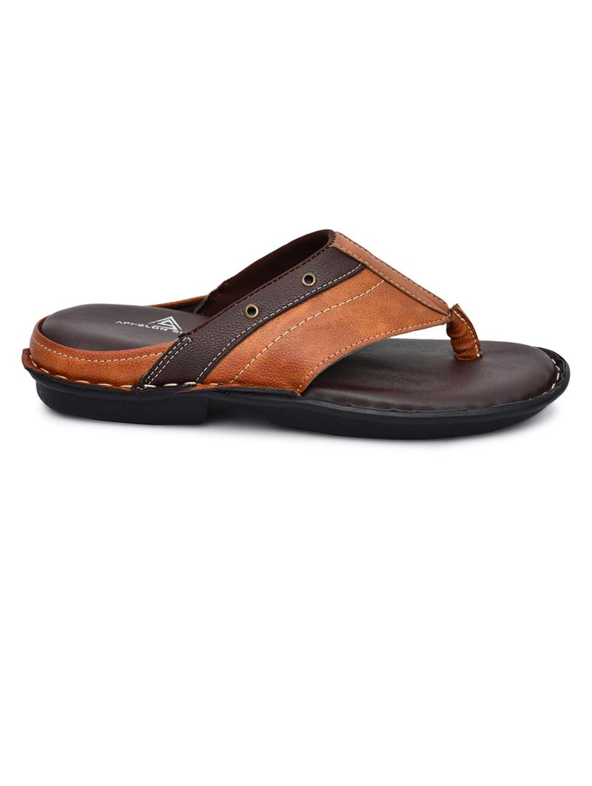 tan pu toe separator slippers - 20008759 -  Standard Image - 1
