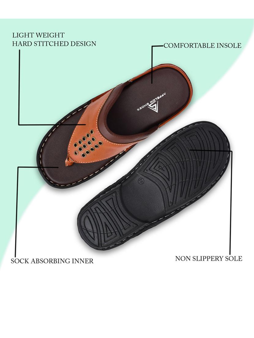 tan pu toe separator slippers - 20008760 - Standard Image - 4