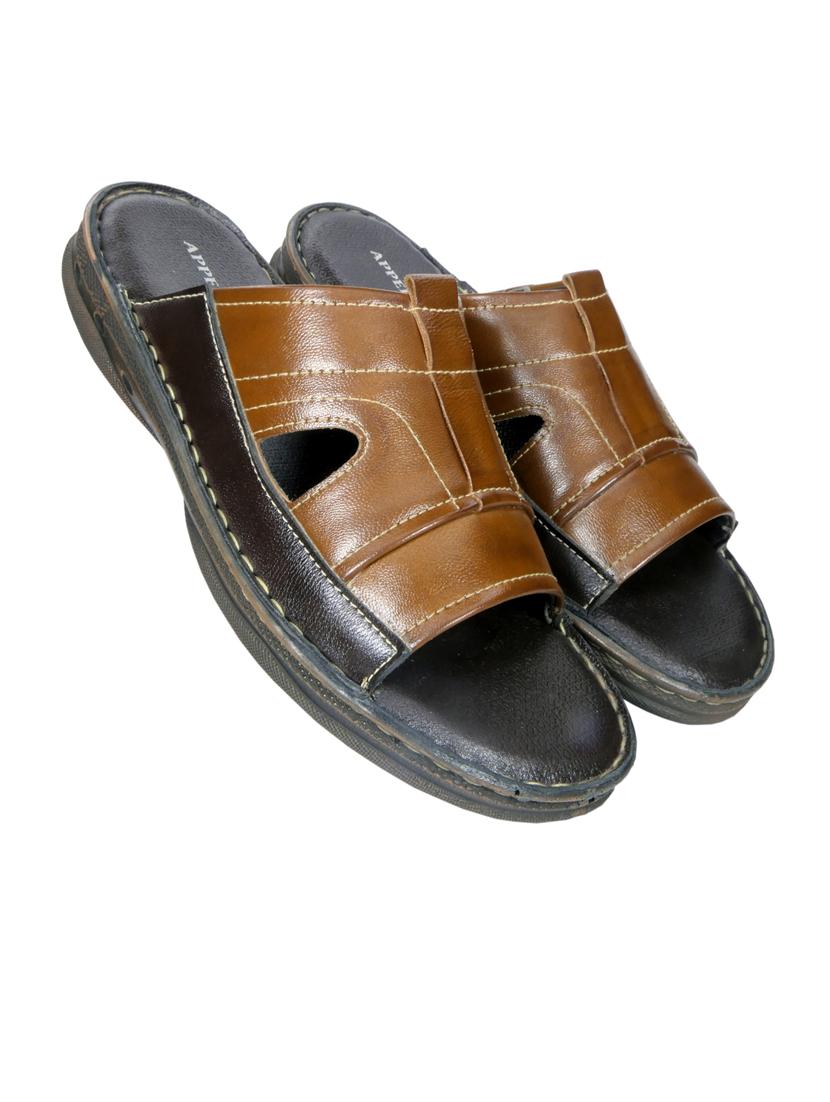 tan synthetic slip on sandals - 20008788 - Standard Image - 4