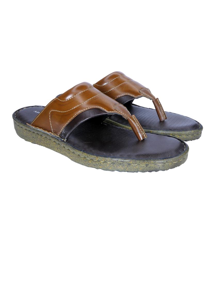 tan pu toe separator slippers - 20008791 -  Standard Image - 1