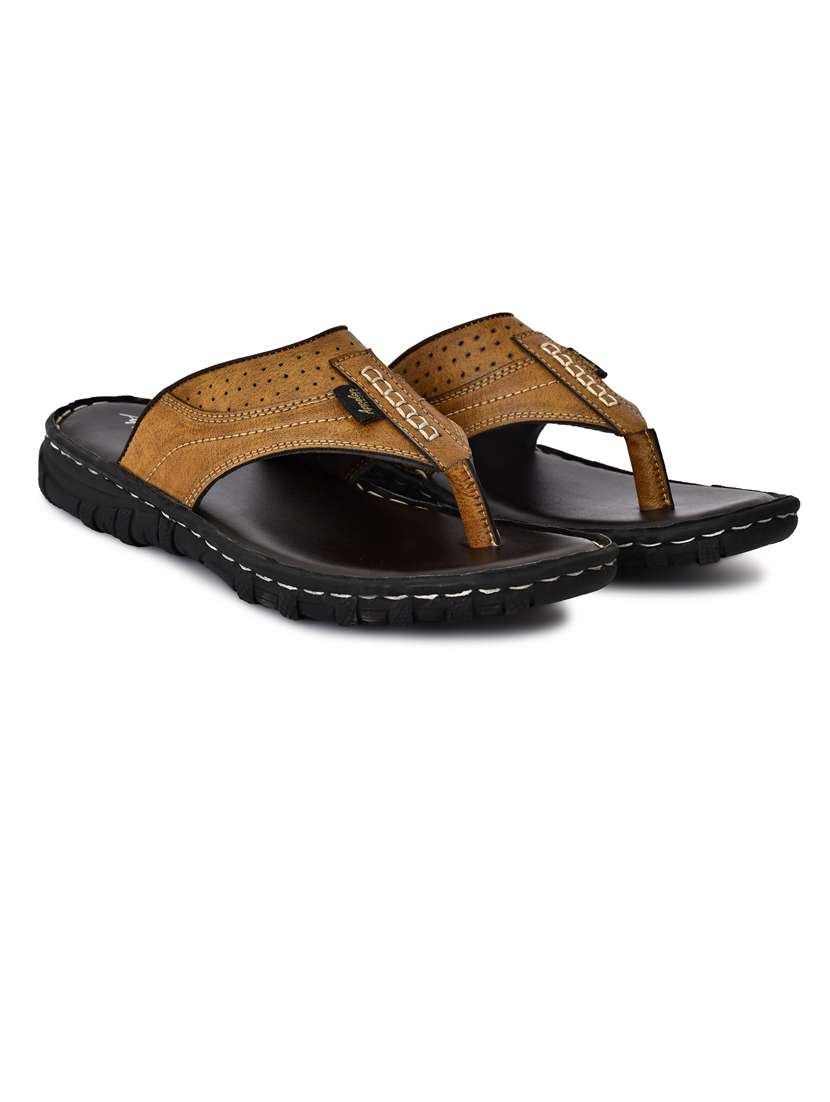 tan pu toe separator slippers - 20008792 - Standard Image - 1