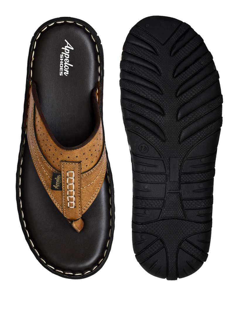 tan pu toe separator slippers - 20008792 - Standard Image - 4