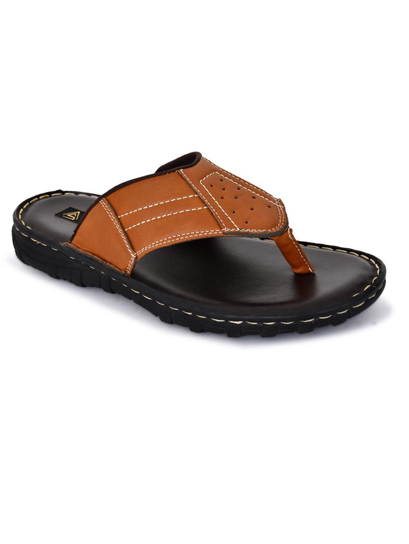 tan pu toe separator slippers - 20008795 -  Standard Image - 1
