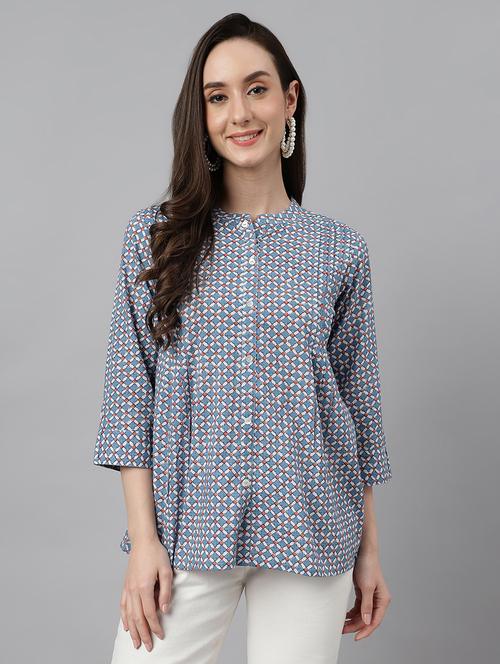 women's a line henley neck top - 20008963 - Standard Image - 0