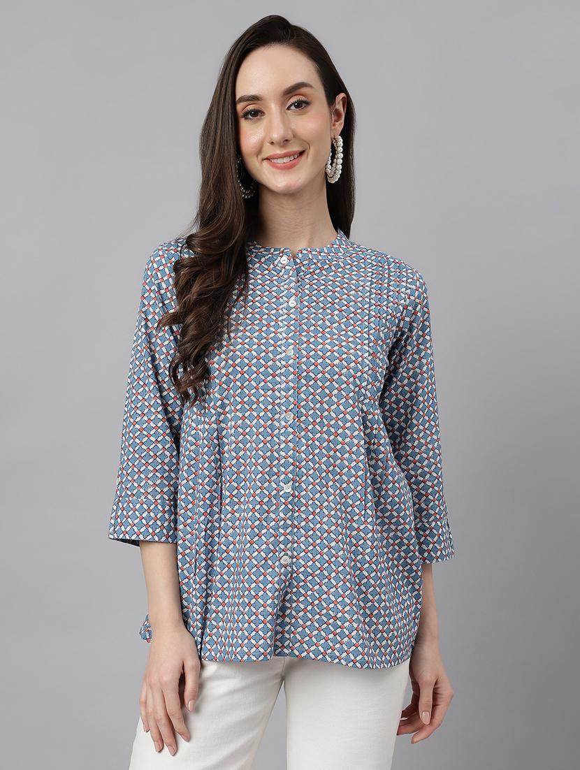 women's a line henley neck top - 20008963 - Zoom Image - 0