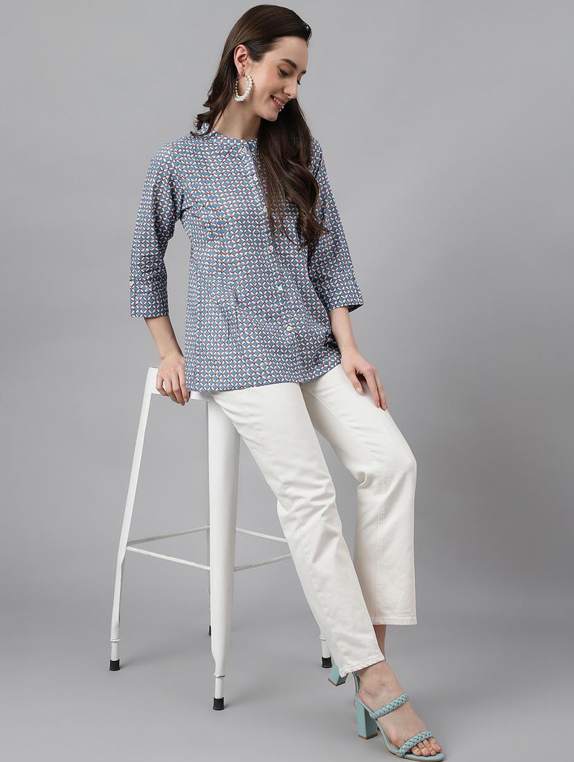 women's a line henley neck top - 20008963 - Standard Image - 4