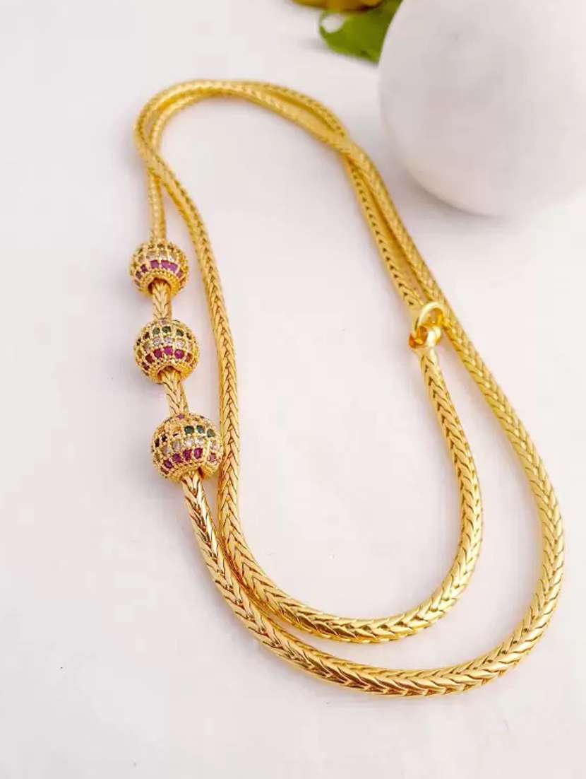 gold brass chain necklace