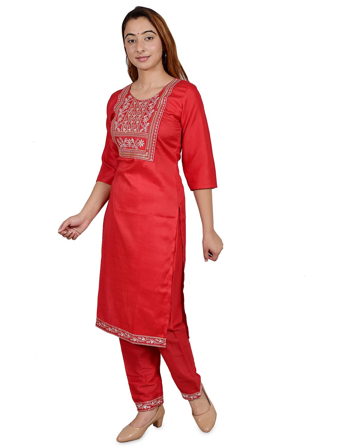 roun neck kurta pant set - 20009455 - Standard Image - 1
