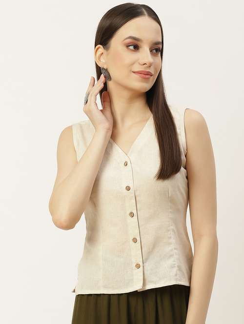 women white v-neck blouse - 20009547 -  Standard Image - 0