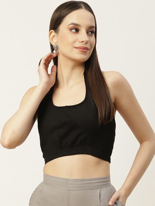 women black halter neck blouse - 20009549 -  Standard Image - 0