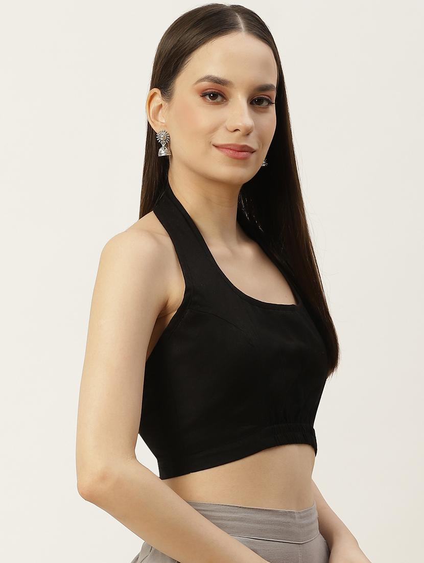 women black halter neck blouse - 20009549 -  Standard Image - 1